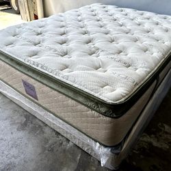 Queen Organic Elite Superior Hybrid Cool Gel Memory Foam Pillow Top 14inch Mattress!!