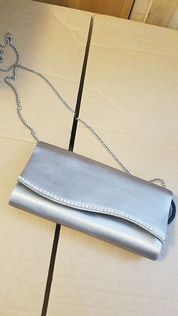 Gray -Silver clutch bag