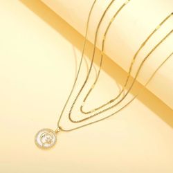 Layered Moon Star Necklace for Women 14K Gold Crescent Pendant,Trendy Stacked Celestial Chains,Long Layering Choker Fashion Charm Necklaces Gift