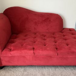 Velvet Chaise Lounge - Red