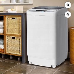 Portable Compact Washing Machine 1.28 Cu.ft Spin Washer Drain Pump 8 Water Level