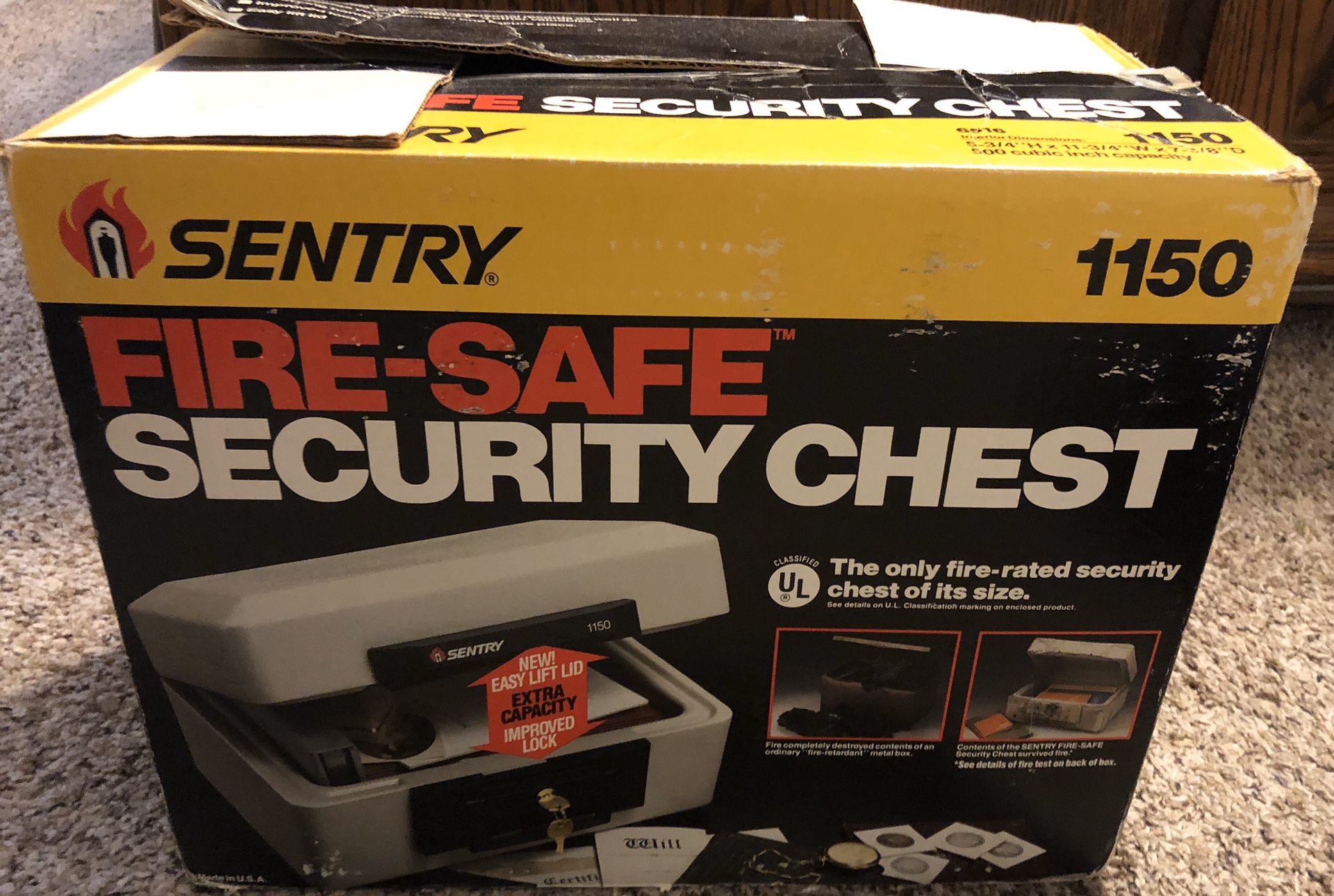 SentrySafe 1150 1/2 Hour FIRE-Safe Chest, 0.30 Cubic Feet, Dove Gray