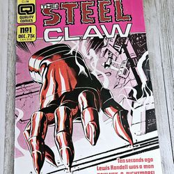 No. 1 The Steel Claw #1 in a Four Part Mini-Series Comic Book by Quality Comics The Galaxy's Deadliest Mutant. December. 1986. .75c.

Pre-owned in exc