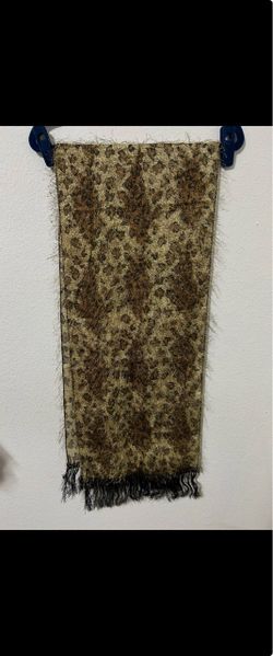 Luxurious Leopard print fuzzy scarf /sash with fringe