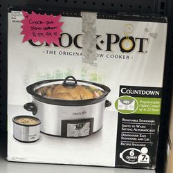 Crock-Pot 6-Quart Countdown Programmable Slow Cooker, model SCCPVC605-S. 