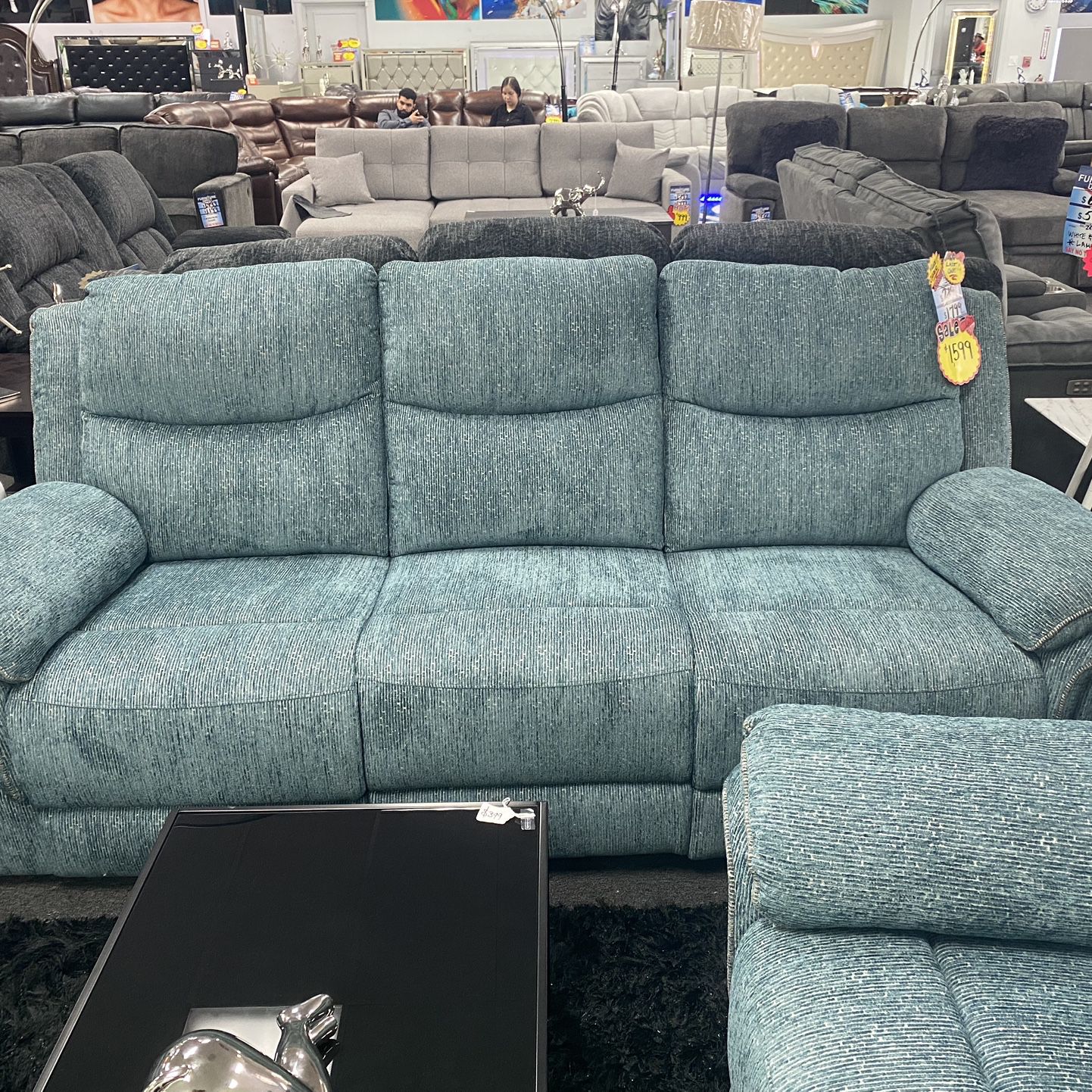 GREAT DEAL! Beautiful Aqua Blue Sofa, Love Seat, And Chair Only For 1599