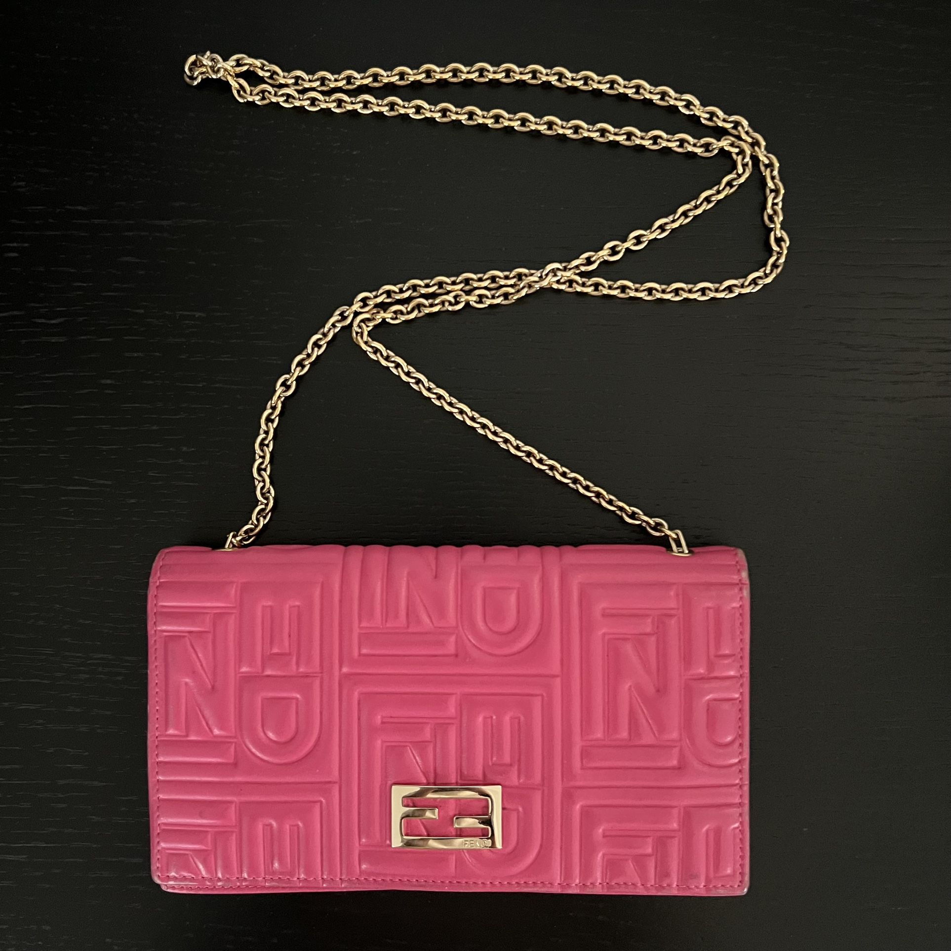 Fendi Wallet On Chain patent leather crossbody bag