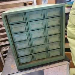 Vintage Mid Century Addressograph Cabinet  Toolbox 