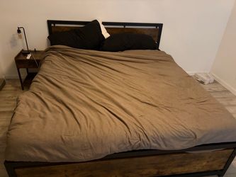 California king bed and night stand.