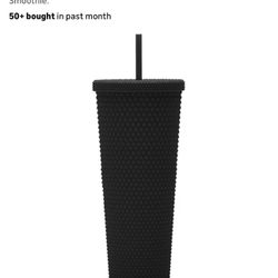  24oz Fully Studded Tumbler.Matte Black Studded Tumbler with Lid and Straw.Reusable Double Walled Insulated Travel Tumbler.Plastic Acrylic Pastel Colo