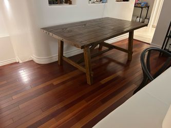 Large Rustic Solid Wood Dining Table – Seats 6–8
