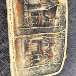 
Vintage Osborne Ivorex 3D Wall Plaque Ann Hathaway's Cottage Shottery De Blois Bas Relief Made in England $10