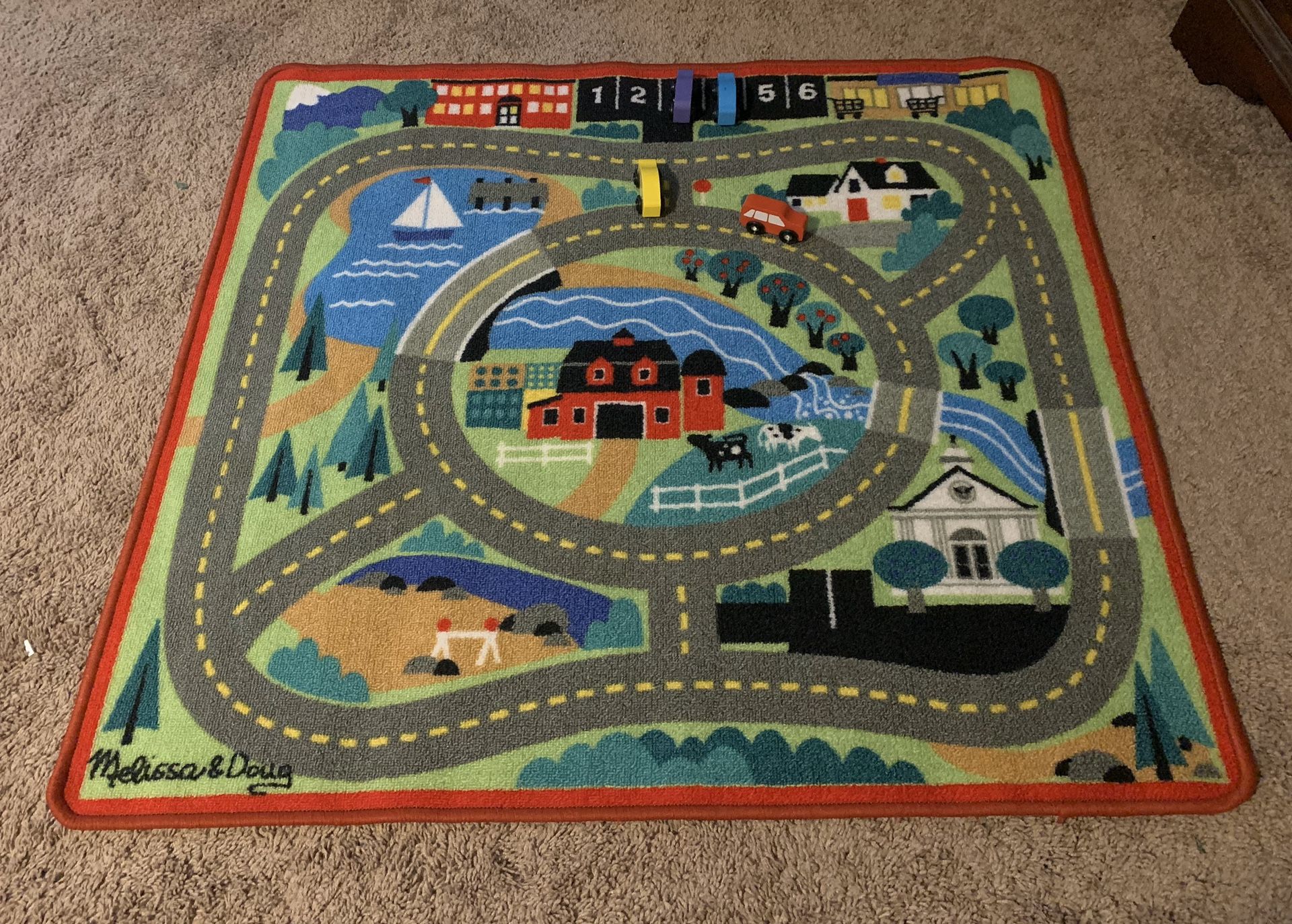 Kids Round the Town Road Rug & Car Set (Melissa & Doug)