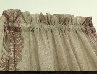 Croscill Calais Paisley Gold Sheer Curtain Panels & 4Valance Federal