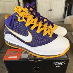 DS Nike LeBron VII 7 Quickstrike Lakers Media Day Size 9 Brand New 100% Authentic from Nike SNKRS Comes with Original Box Long Beach, CA (Spring & Woo