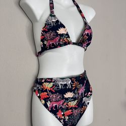 Animal Print Fabric Bikini Set