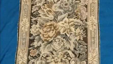 Vintage French Aubusson Style Floral Bell Pull Tapestry