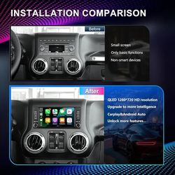 Car Radio for Wrangler JK 2007-2018 Dodge Ram 1 3-2012,7 Inch 2+64G Android 13 Touch Screen Head Unit with Wireless CarPlay & Android 