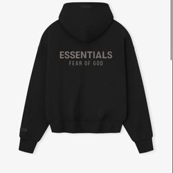Fear of God Zip Up Fleece Hoodie Jet Black Color Brand New Authentic