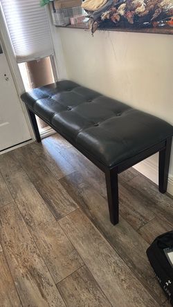 Black Leather  Bench