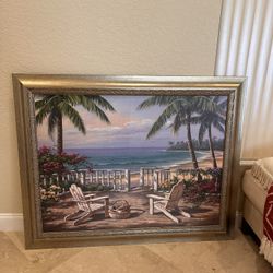 BIG CANVAS BEACH SCENE 
