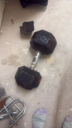 (2) Pairs of 50 lb rubber hex dumbells