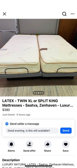 LATEX - TWIN XL or SPLIT KING Mattresses - Saatva, Zenhaven - Luxury Organic/Natural/Latex- LIKE NEW