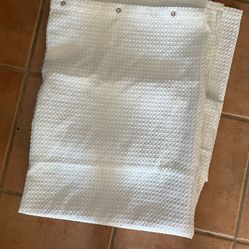 White Waffle-Weave Material  Heavy  Shower Curta