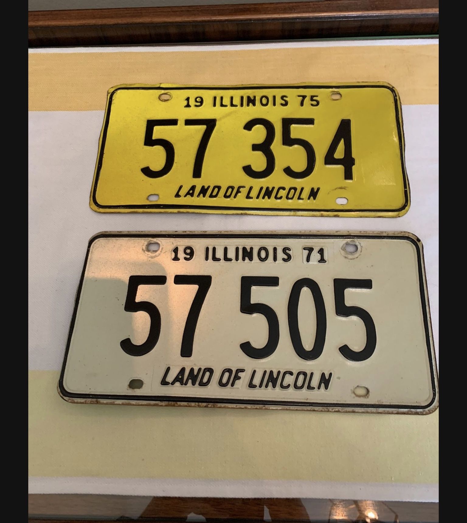 Two Antique Illinois License Plates
