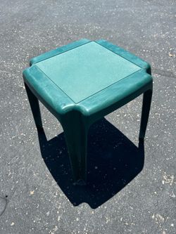 Green outdoor side table