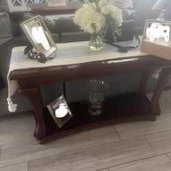 Burgundy Wood Furniture Set