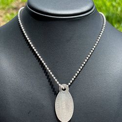 Jewelry Tiffany & and Co 925 sterling silver 34.00” necklace ball chain return to dog tag pendant charm