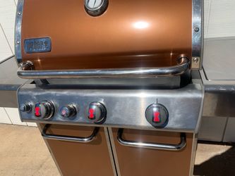 Weber Genesis E-320 BBQ Barbecue Gas Grill Asador Three Burners Copper Side Burner