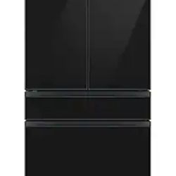 Bespoke 4-Door French Door Refrigerator Panel in Charcoal Glass - Bottom Panel, left & right Panel