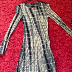 SHEIN Blue Tie Dye Dress 