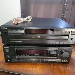 Vintage Sony FM Stereo Receiver And Sony 5 Disc Player