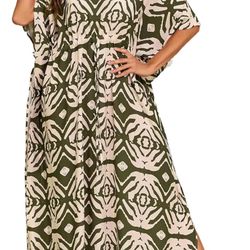 FPINGZI Kaftan Dresses for Women V-Neck Boho Plus Size Caftan for Beach Bathing Suit Cover Up for Moomoo Dresses for Women 