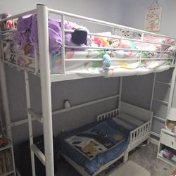 Metal Twin over Loft Bunk Bed, Twin Size