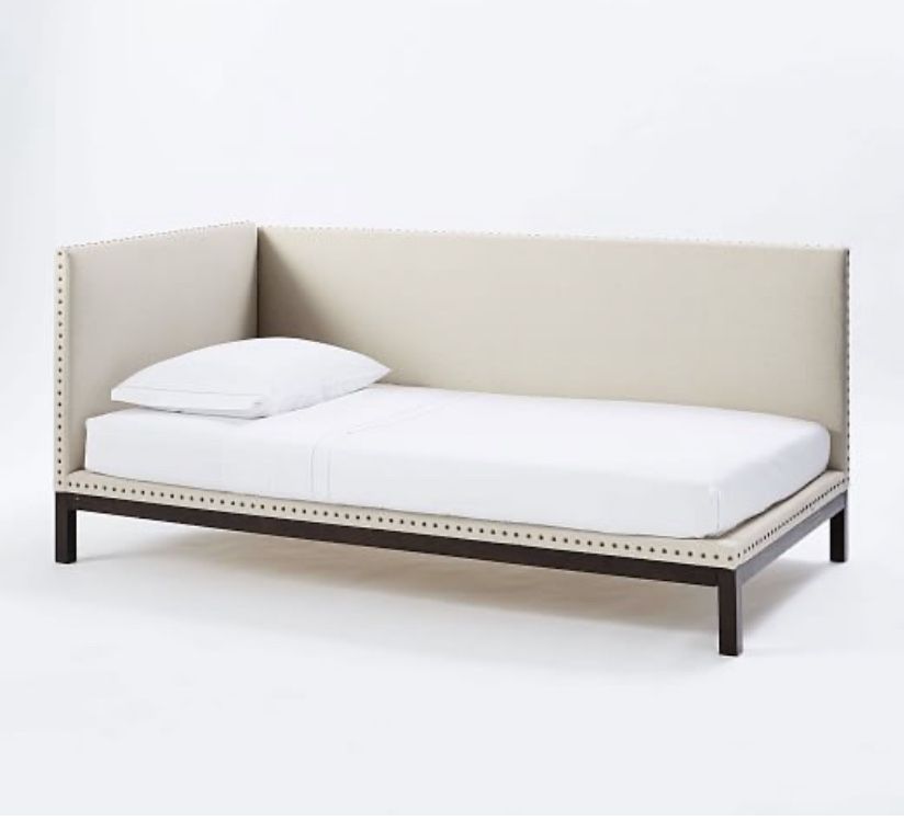 West Elm Linen Upholstered Nailhead Daybed