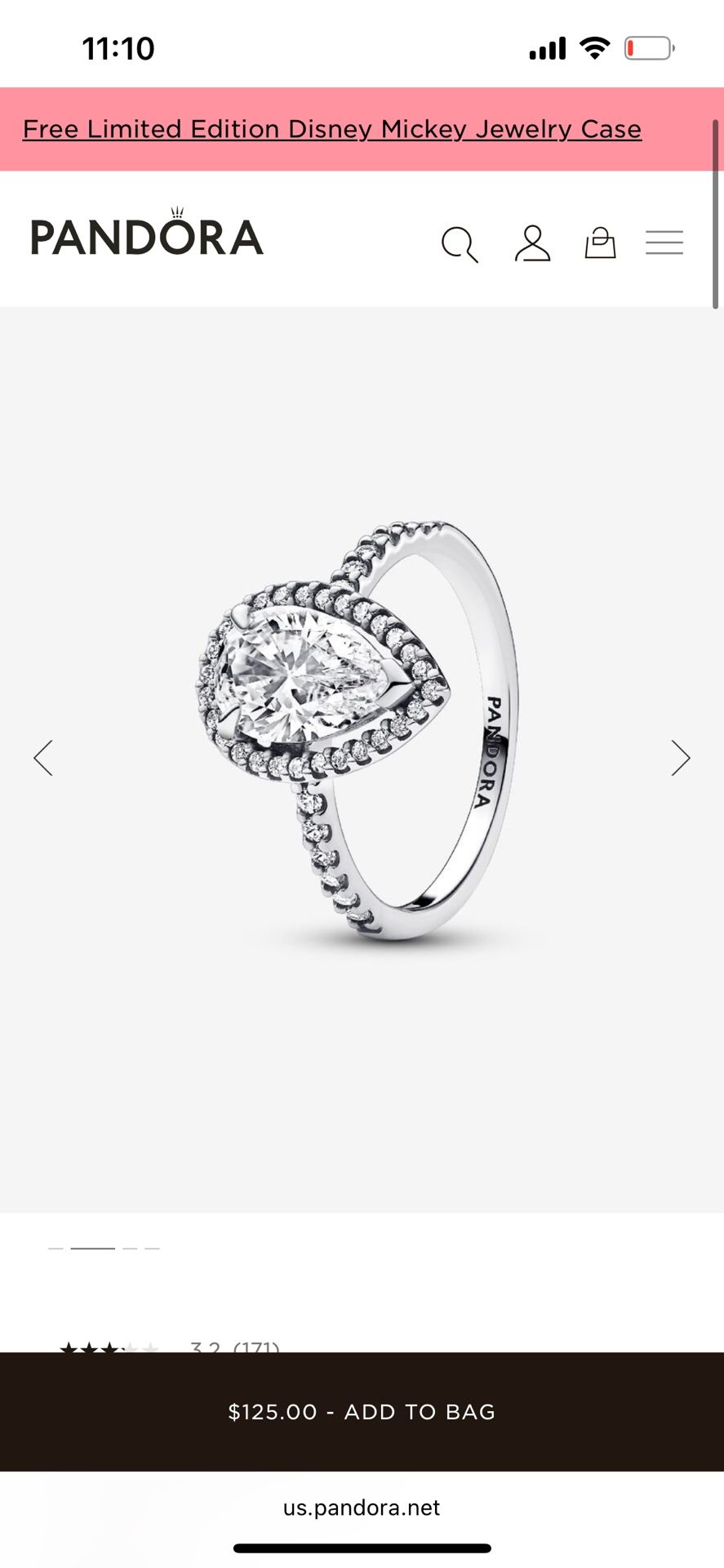 Pandora Halo & Solitaire Ring