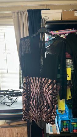 Black Mesh Sequin Mini Dress