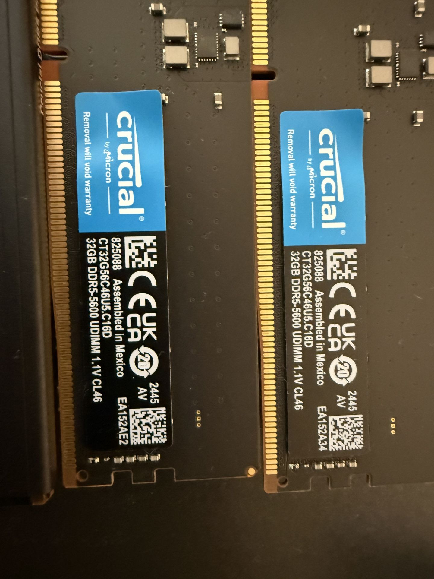 2x32gb 5600Mhz DDR5 Crucial RAM