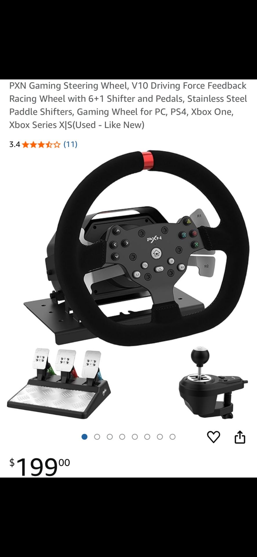 Pxn V-10 Steering Wheel And Gas ,break