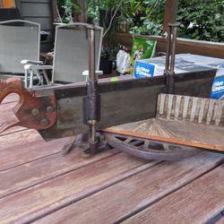 Miter Box With Saw Antique. 