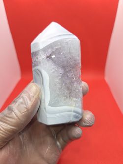 Unique White Polished Agate Point