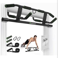 2026 Upgrade Multi-Grip Pull Up Bar with Smart Larger Hooks Technology