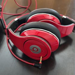 Red Beats By Dre Over Ear Headphones