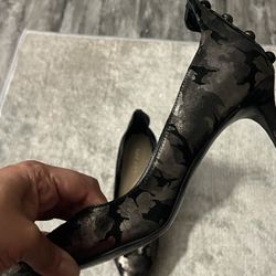 Nine West Pewter Metallic Camo Heel