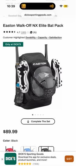 Easton Walk-Off NX Baseball backpack