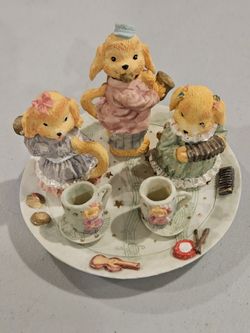 Vintage Puppy Miniature Tea Party Set, by Artisan Flair 